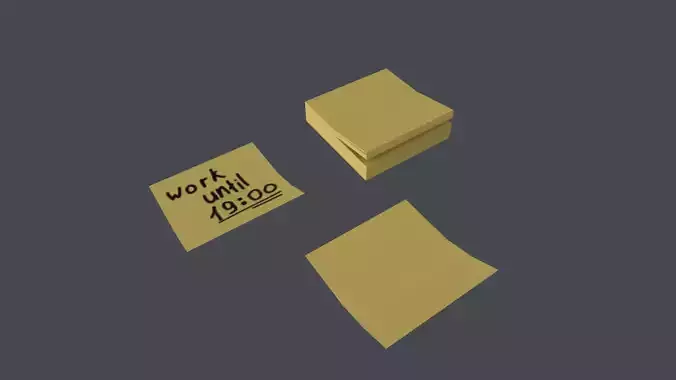 Sticky Notes 3D Model Low-poly 3D model