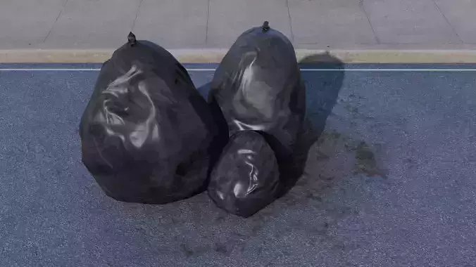 Garbage bags Low-poly 3D model