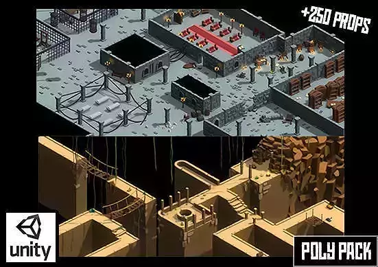 Poly Pack Dungeons and Caves  Low-poly 3D model