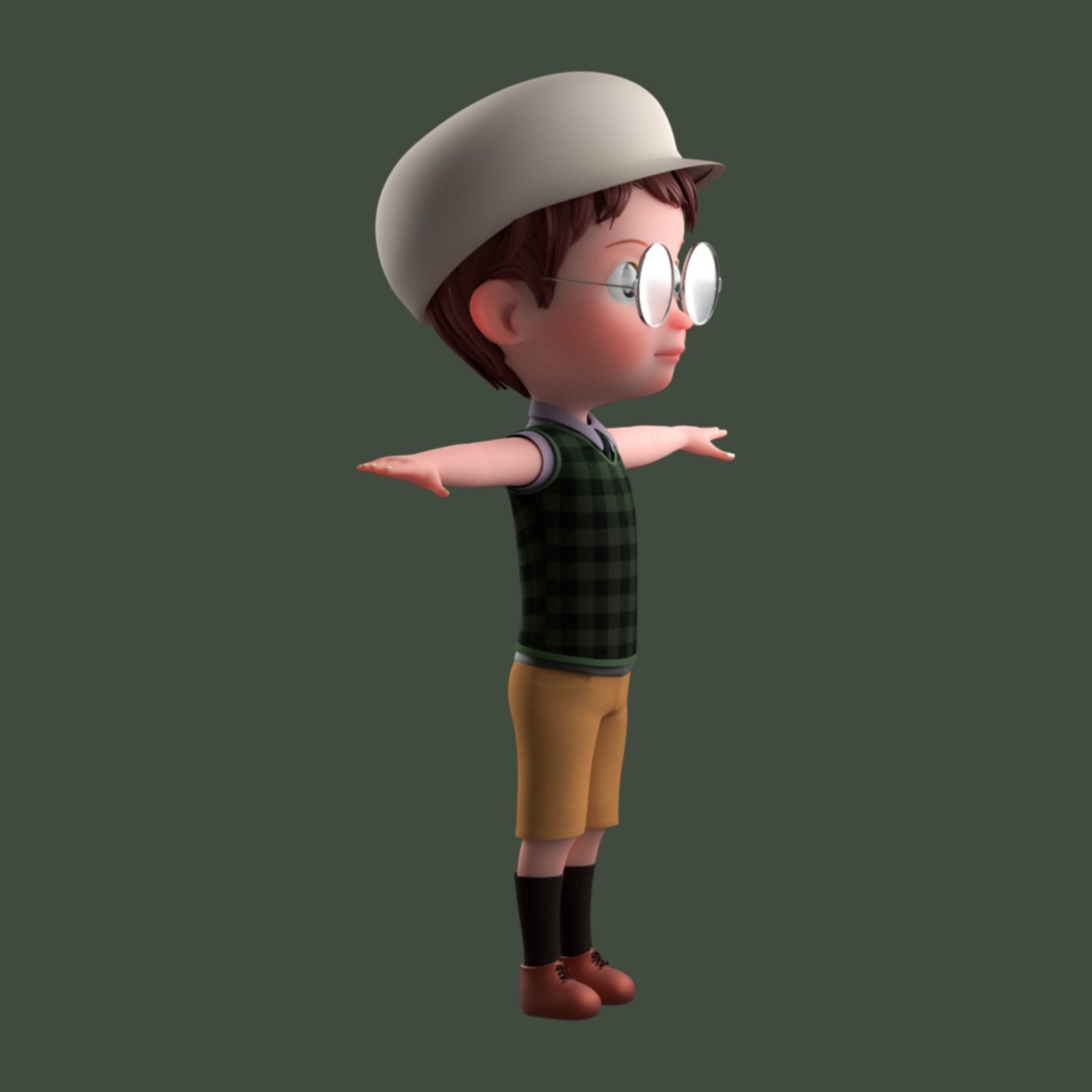 Cartoon Boy Rigged 3D model_9