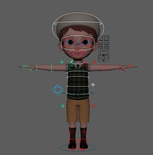 Cartoon Boy Rigged 3D model_28