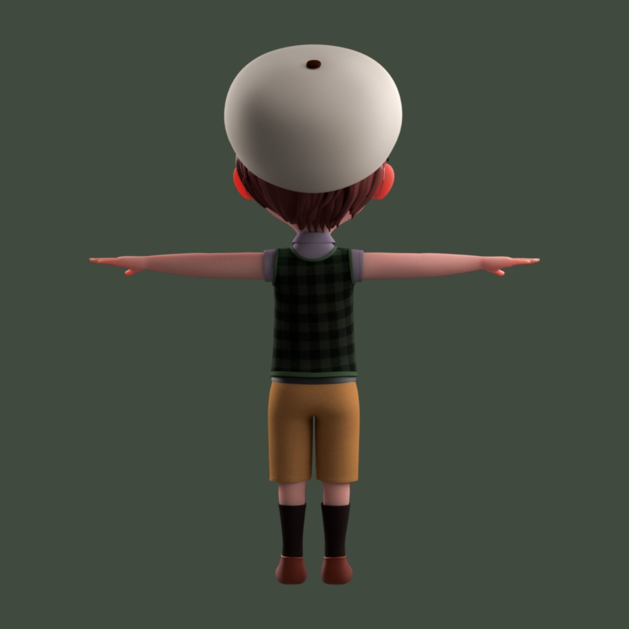 Cartoon Boy Rigged 3D model_13