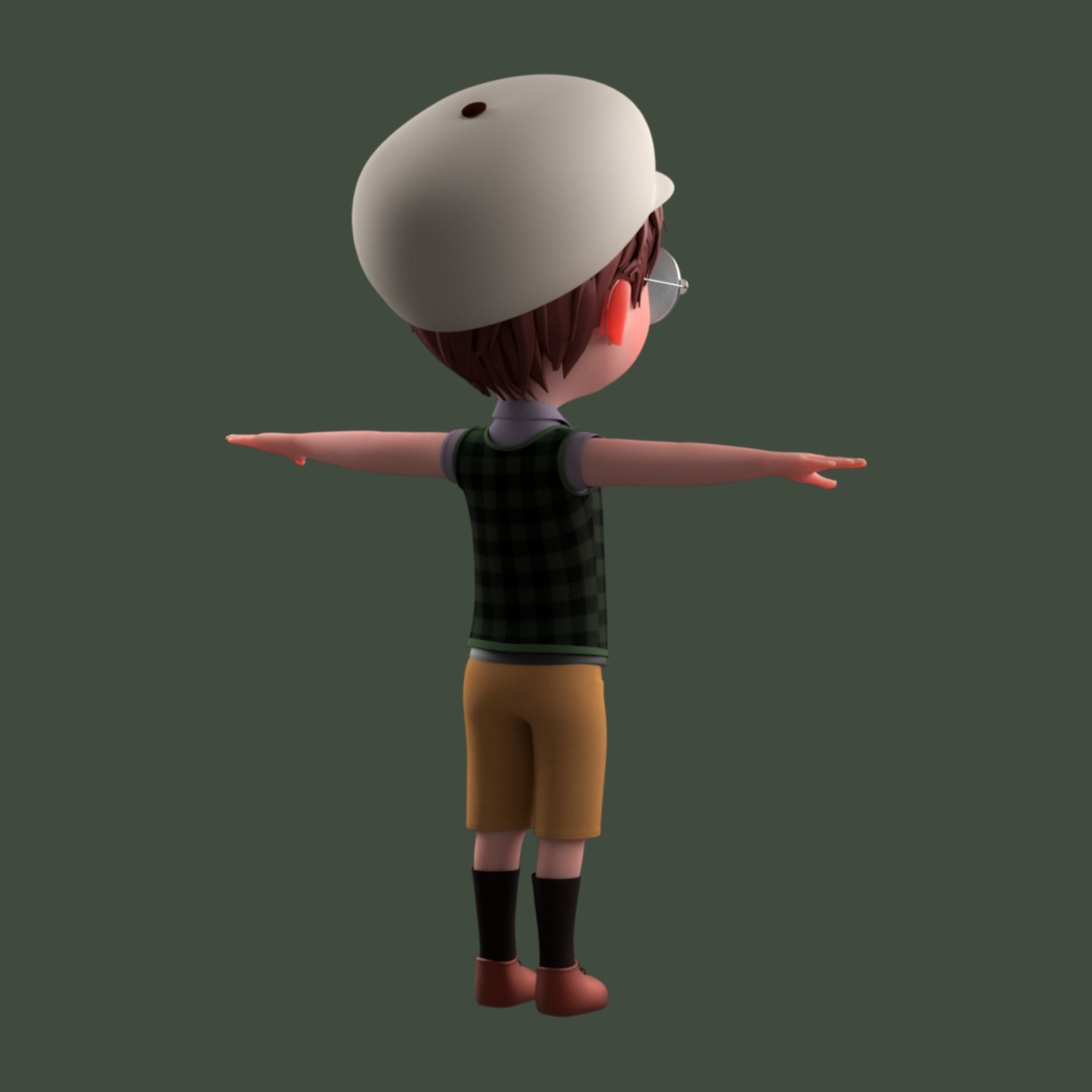 Cartoon Boy Rigged 3D model_12