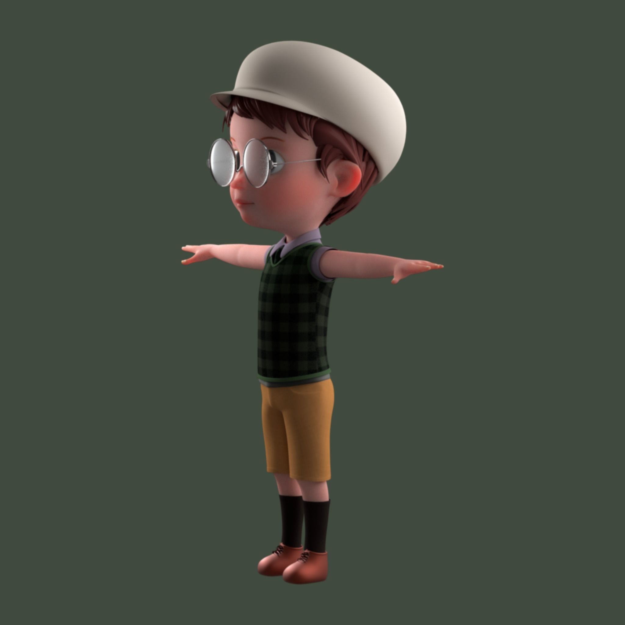 Cartoon Boy Rigged 3D model_17