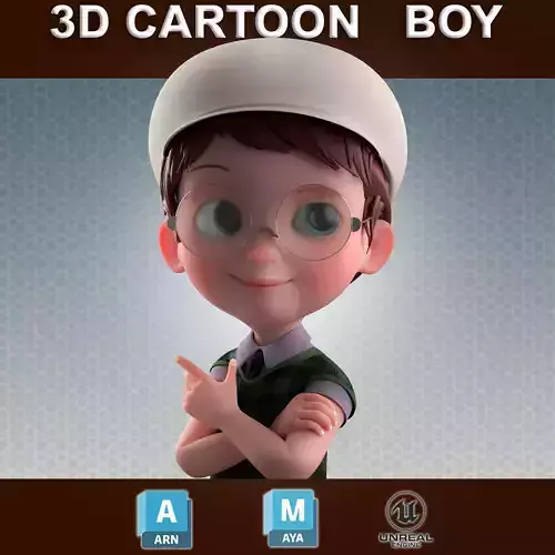 Cartoon Boy Rigged 3D model