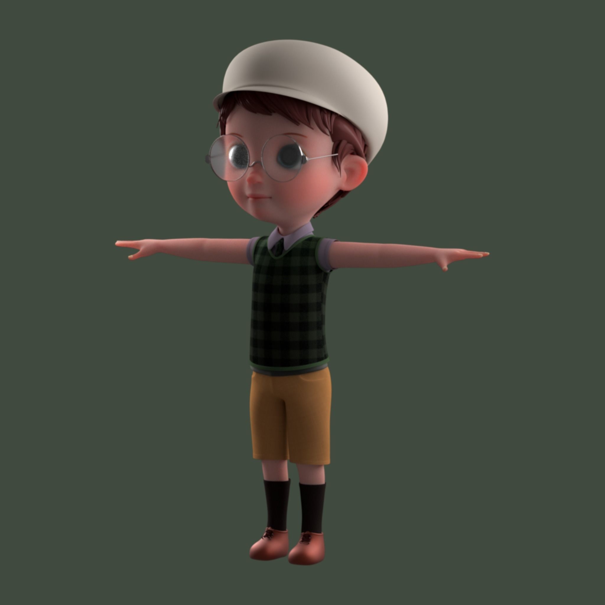 Cartoon Boy Rigged 3D model_18