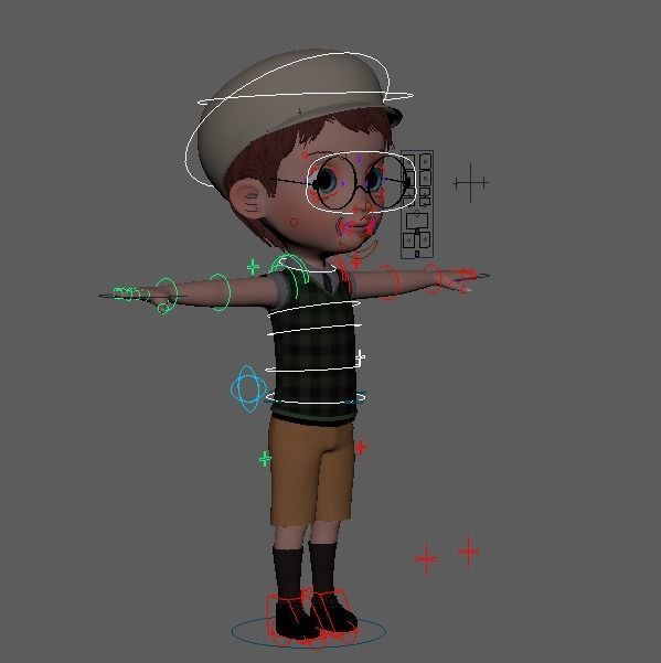 Cartoon Boy Rigged 3D model_30