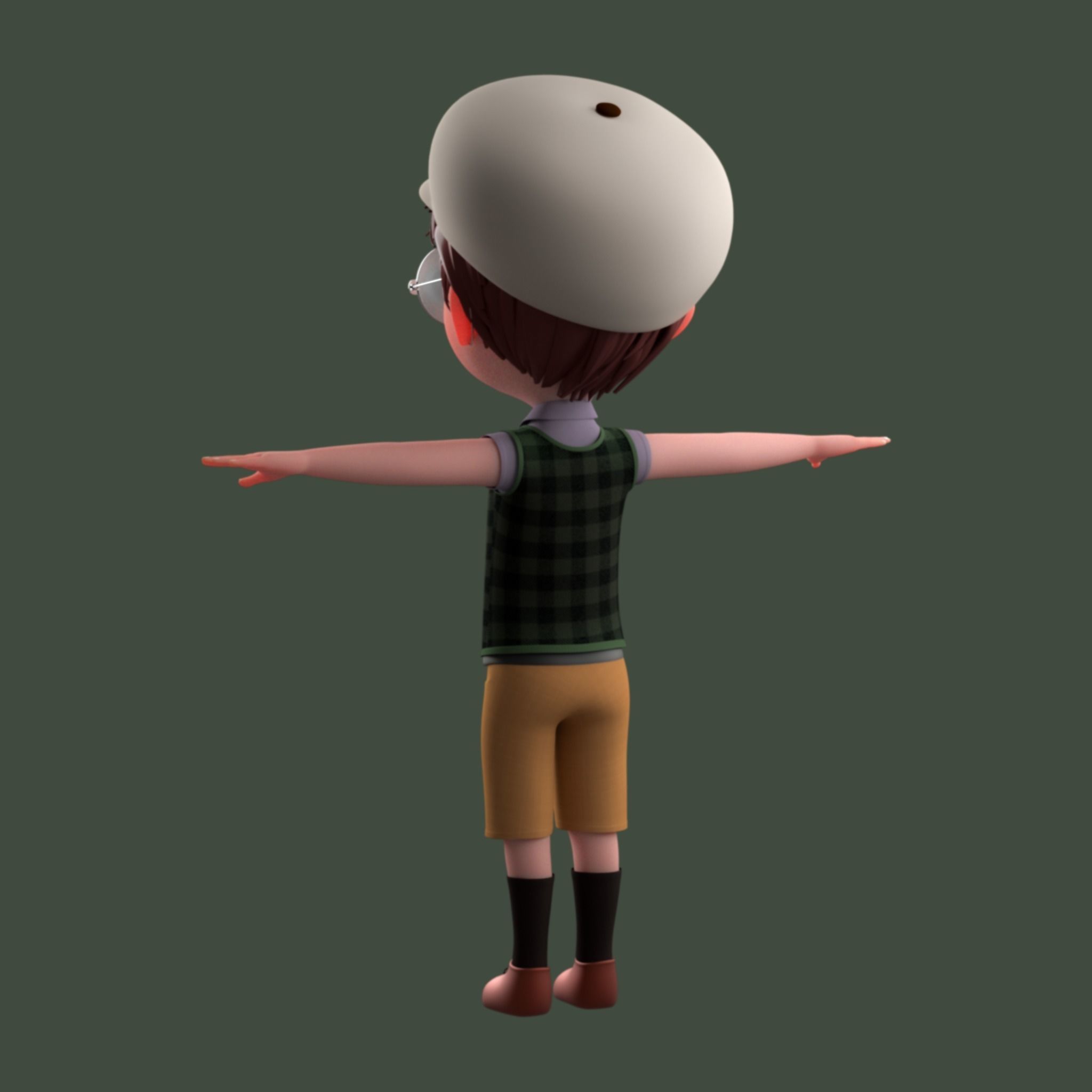 Cartoon Boy Rigged 3D model_14