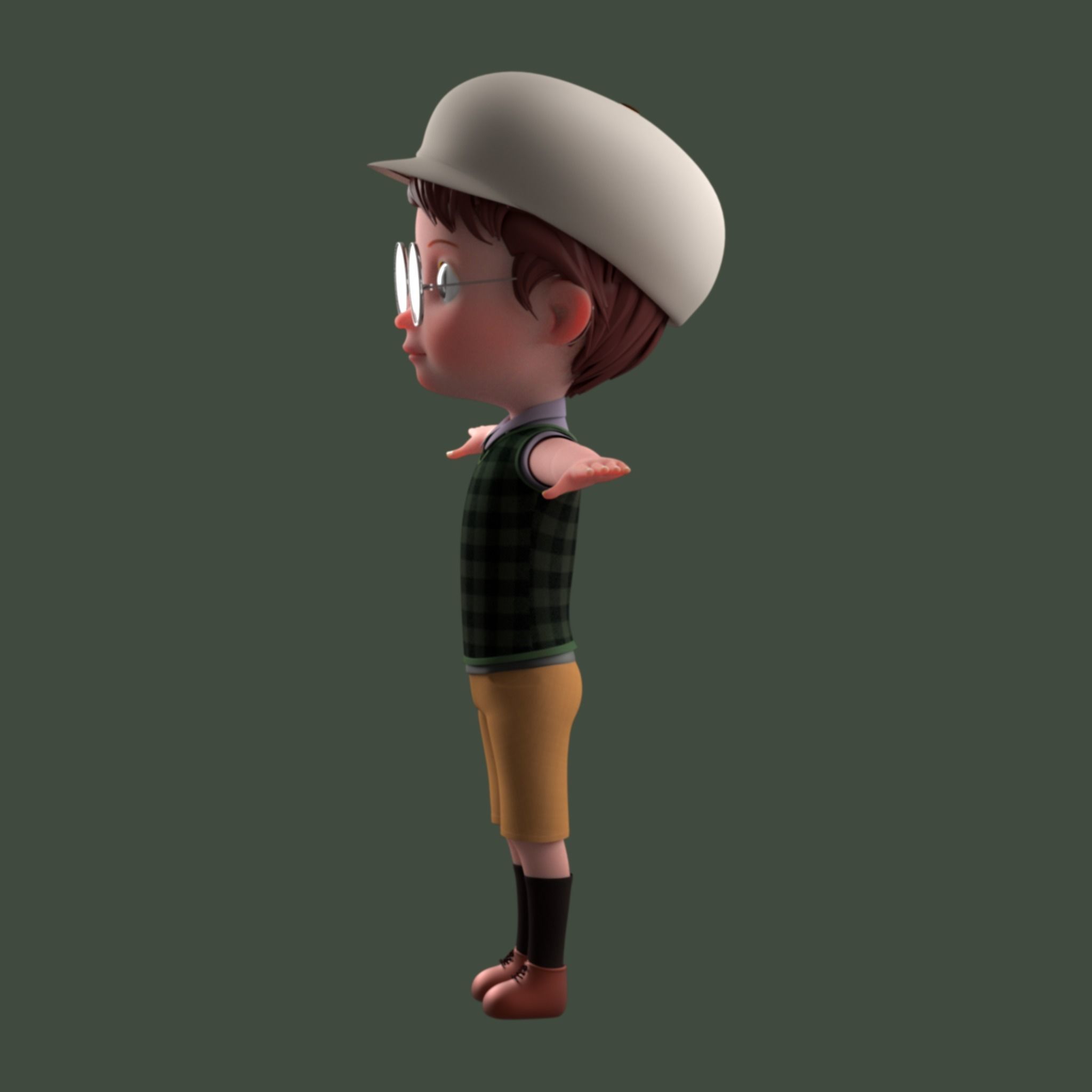 Cartoon Boy Rigged 3D model_16
