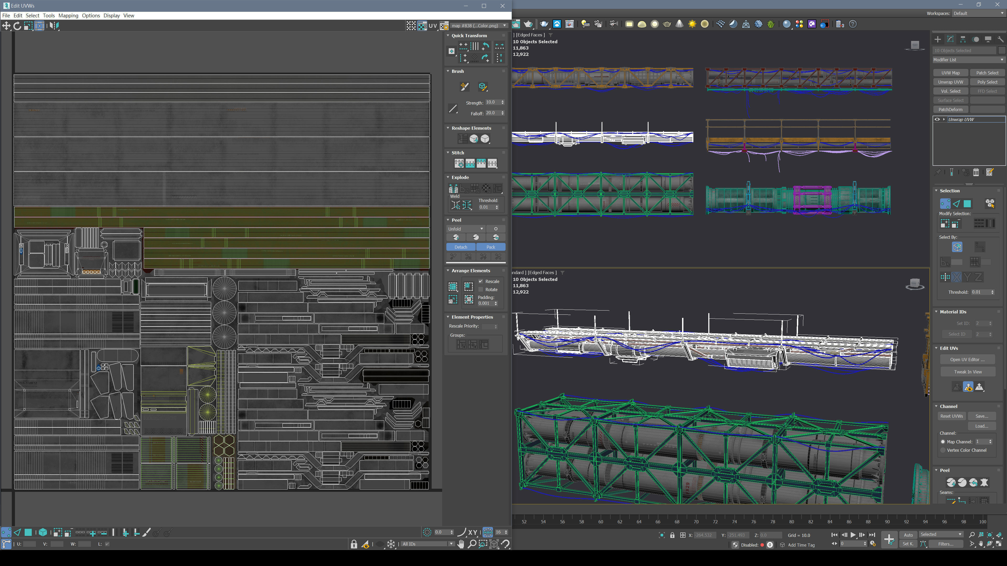 Sci-Fi Tubes Cables pipe Kit Vol 02-PBR Low-poly 3D model_12