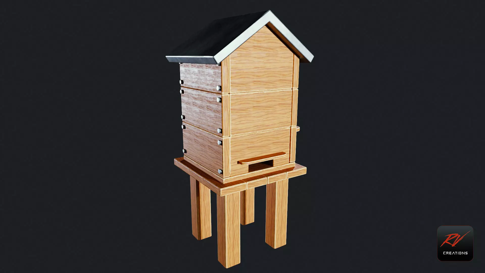 Stylized Beehive UE5  PBR Low-poly 3D model_0