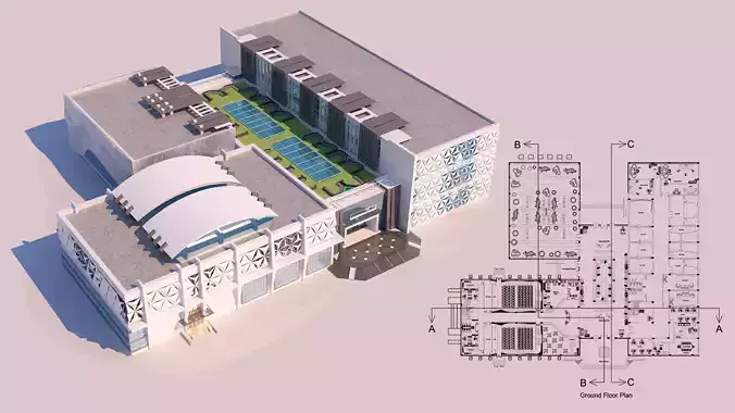 0034 - Art Center - 2021 - 01 - Design 03 - 2D Plans - 3D Files 3D model