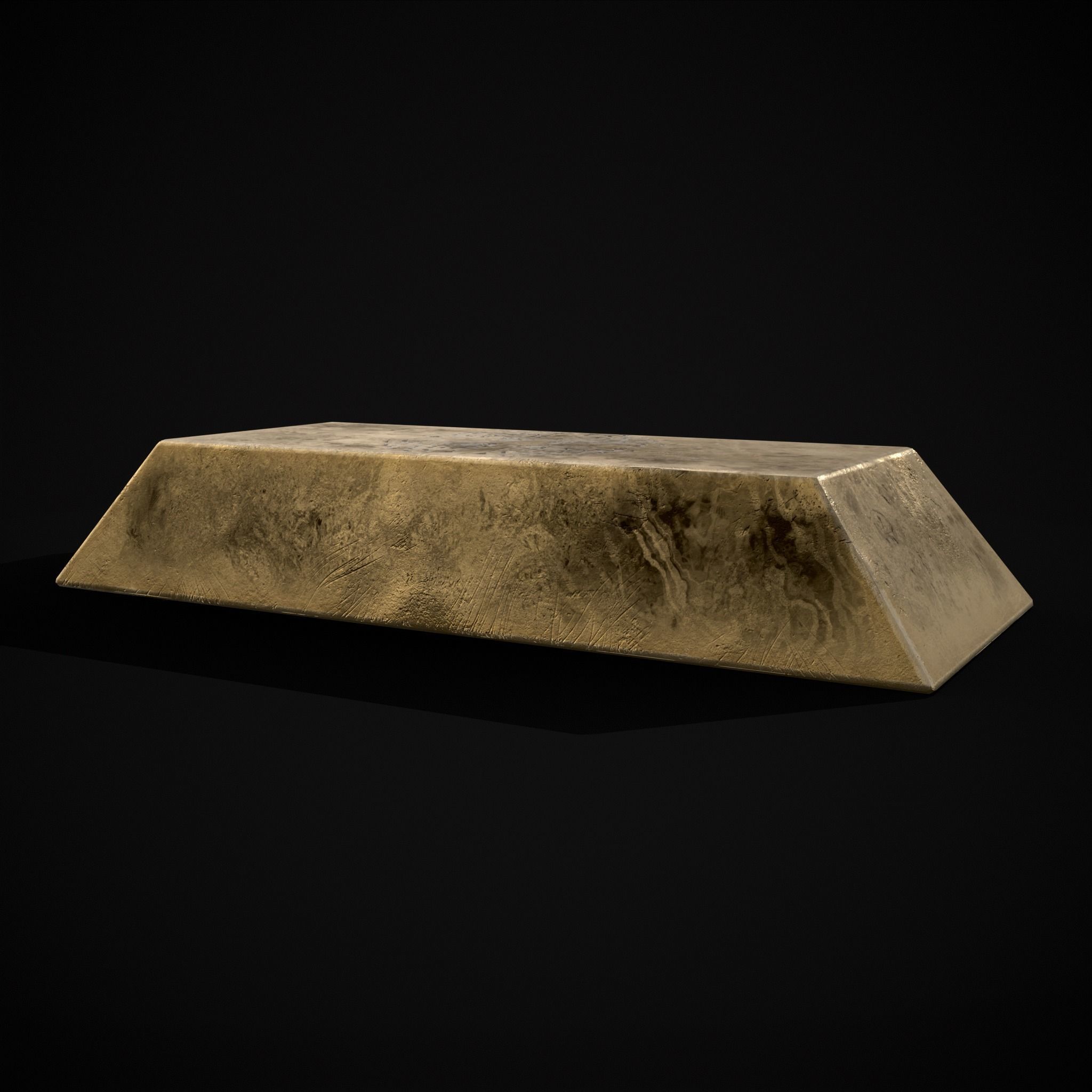 Inlaid Gold Bar Low-poly 3D model_11