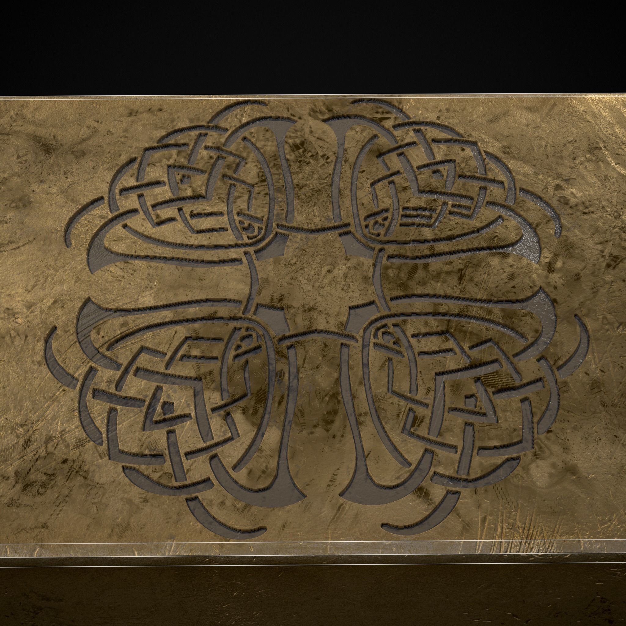 Inlaid Gold Bar Low-poly 3D model_8