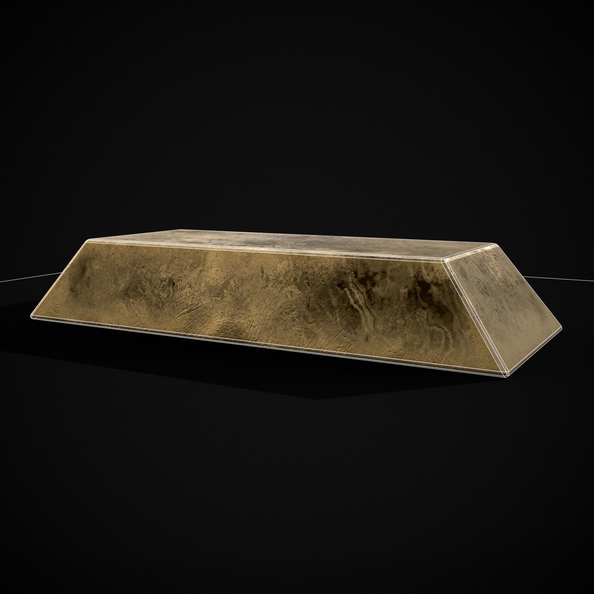 Inlaid Gold Bar Low-poly 3D model_12