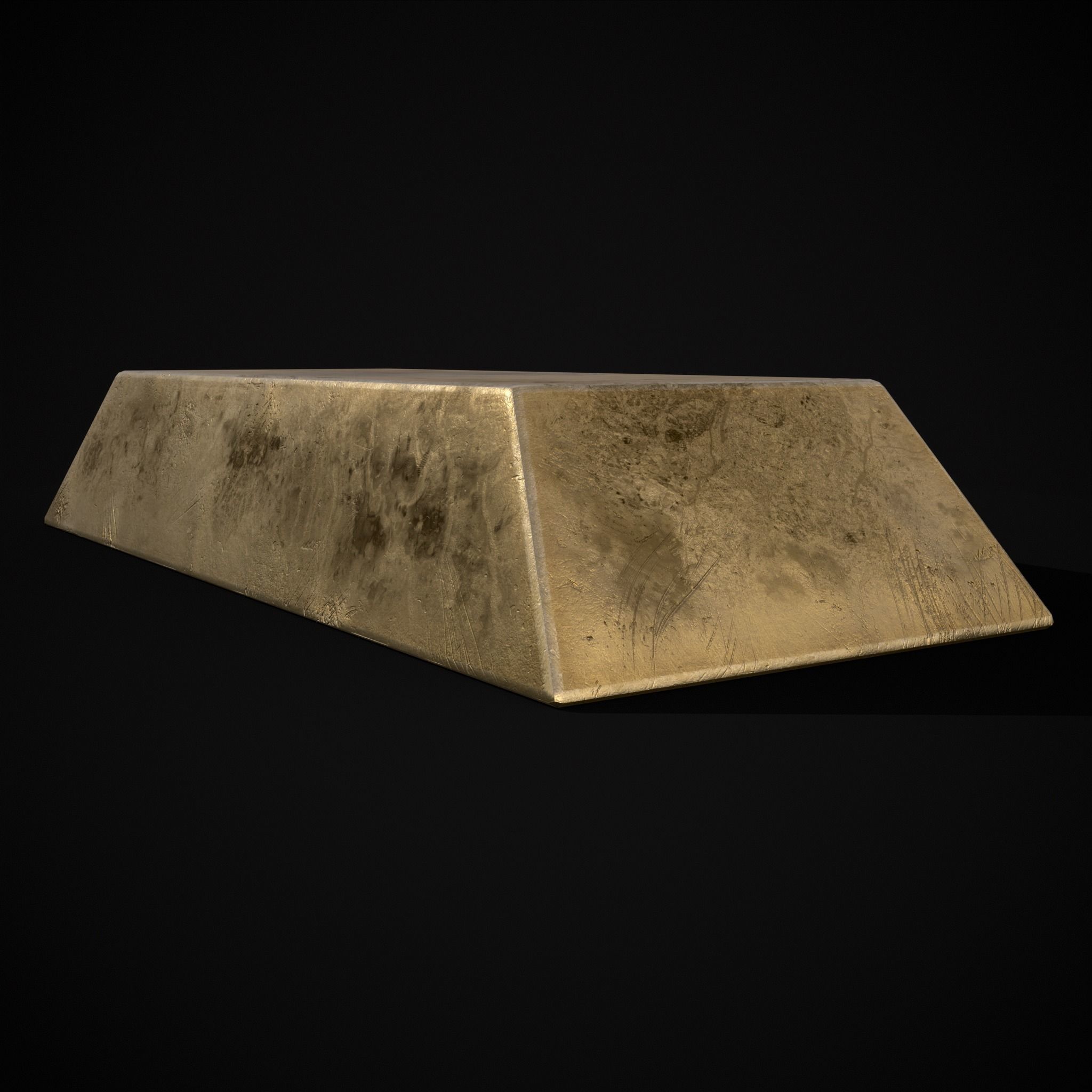 Inlaid Gold Bar Low-poly 3D model_9