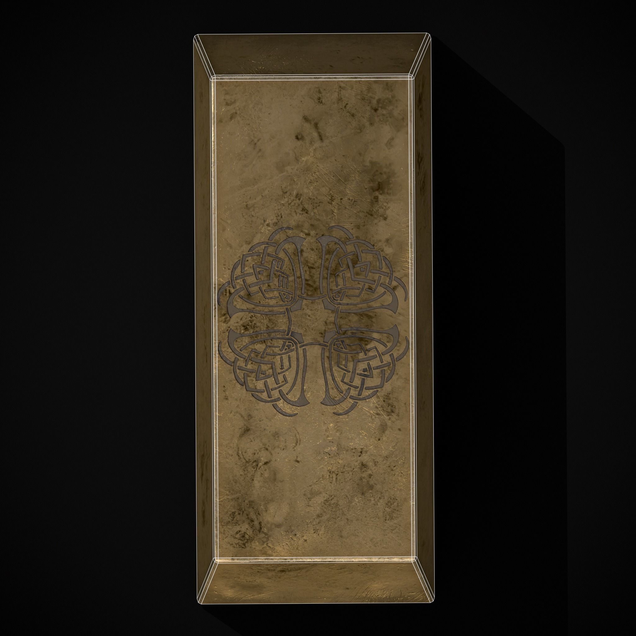 Inlaid Gold Bar Low-poly 3D model_4