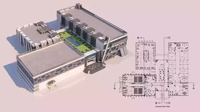 0035 - Art Center - 2021 - 01 - Design 04 - 2D Plans - 3D Files 3D model