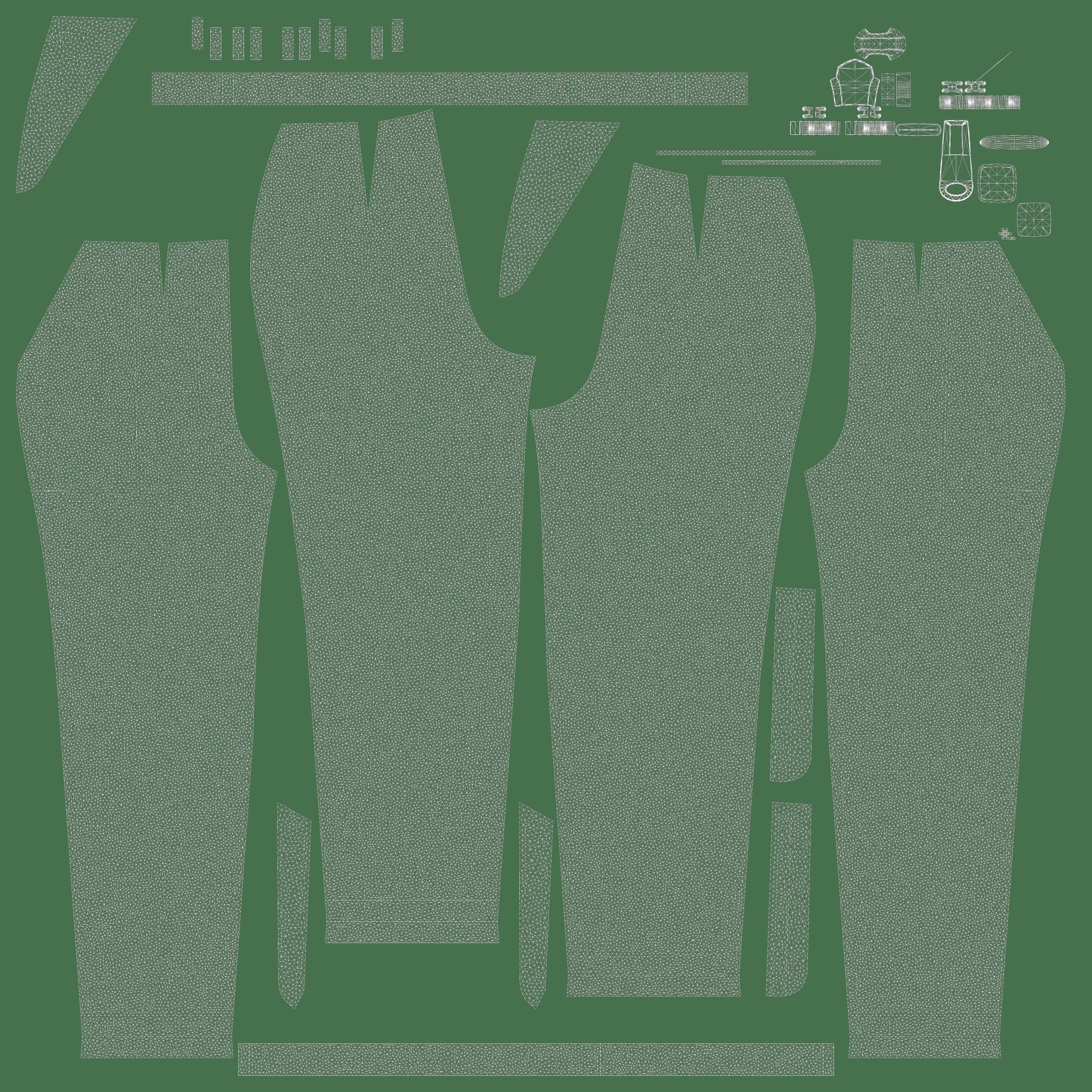 Trouser slack female 3D model_6