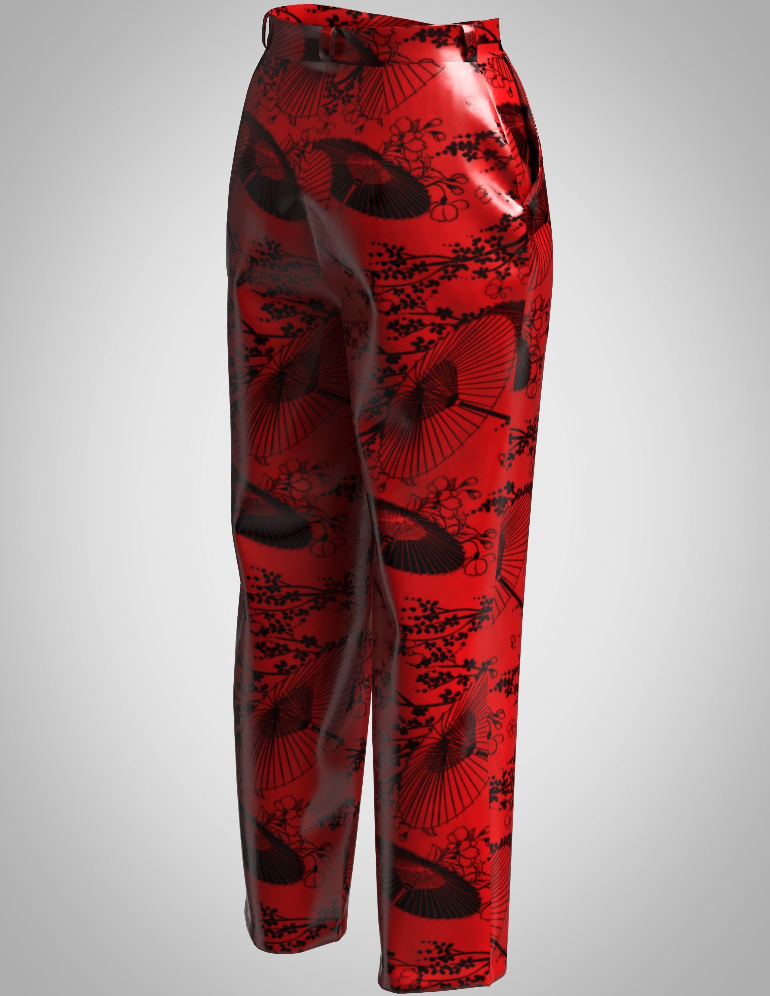 Trouser slack female 3D model_3
