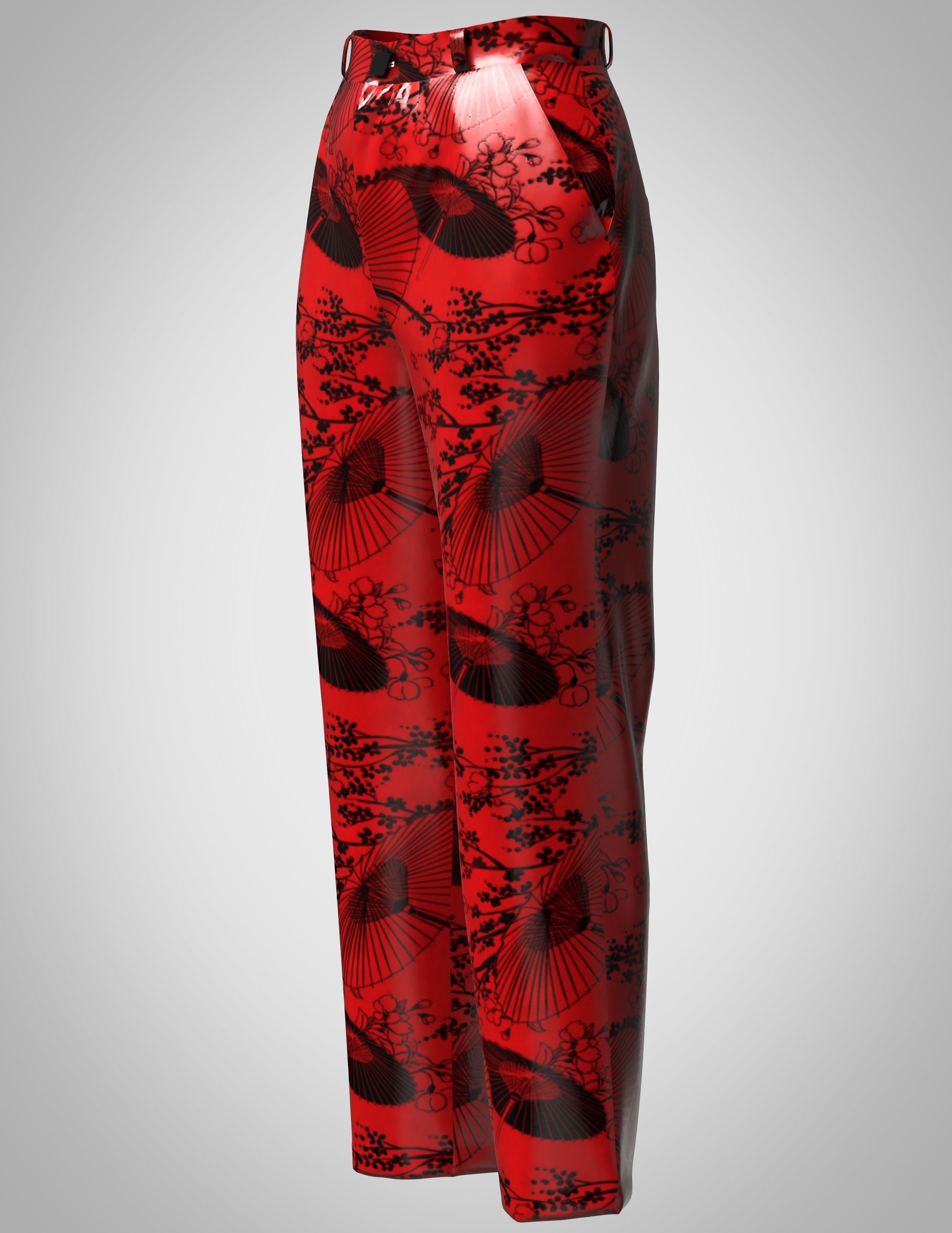 Trouser slack female 3D model_1