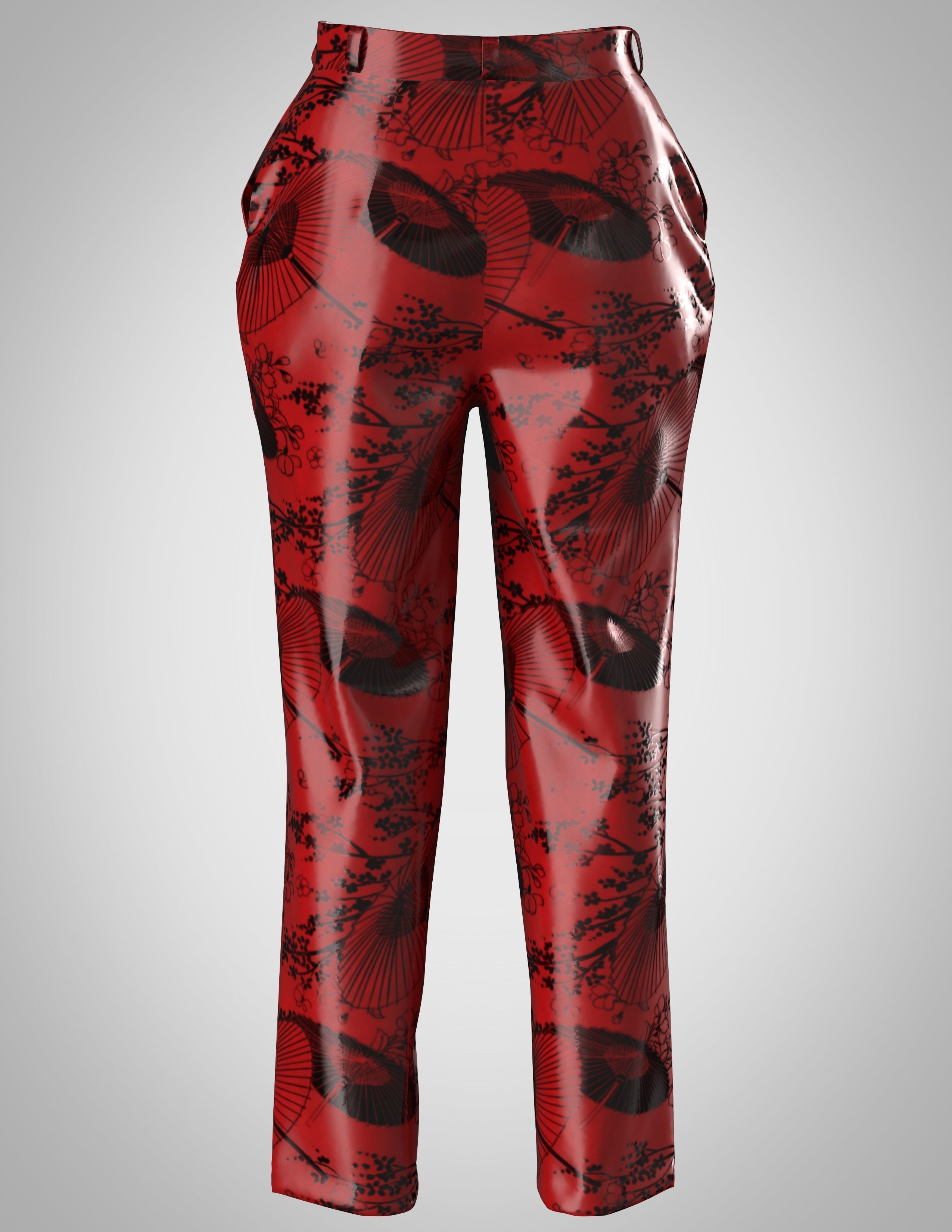 Trouser slack female 3D model_2