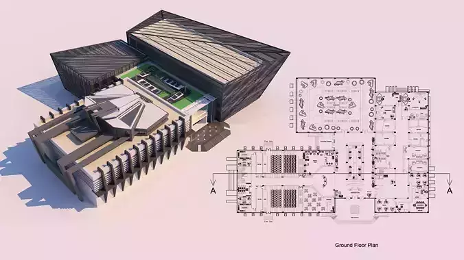 0037 - Art Center - 2021 - 01 - Design 06 - 2D Plans - 3D Files 3D model