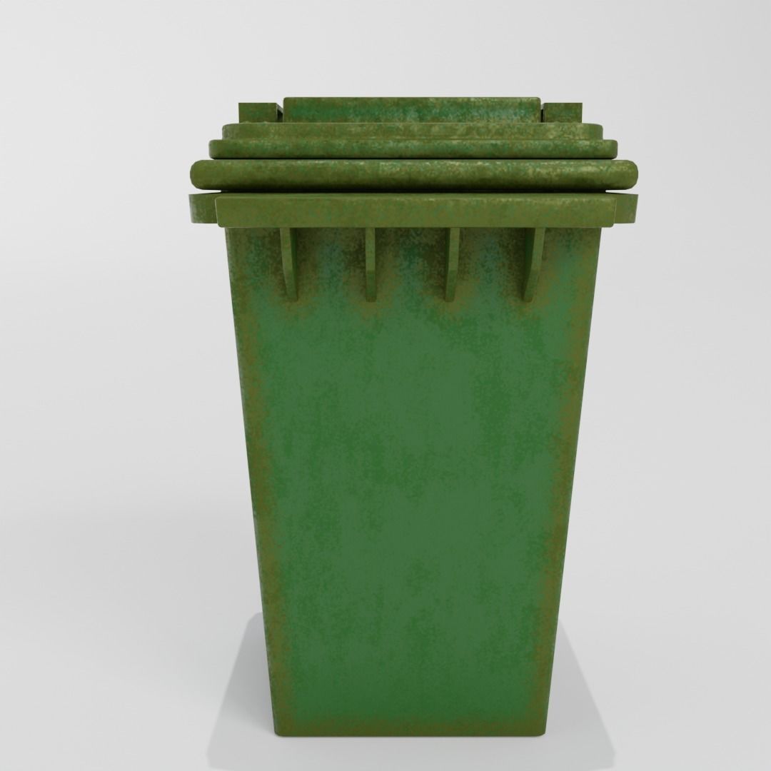 garbage container Low-poly 3D model_3