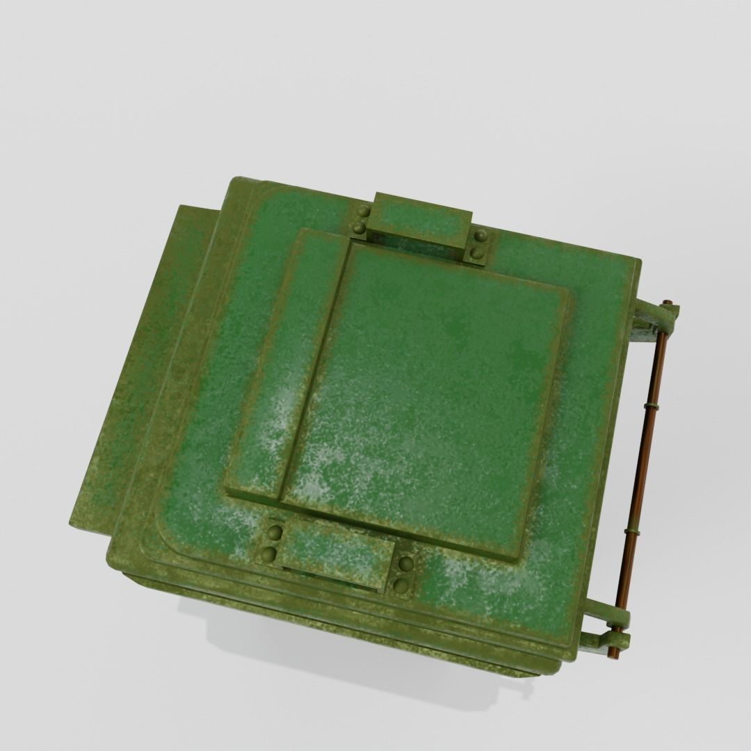 garbage container Low-poly 3D model_2