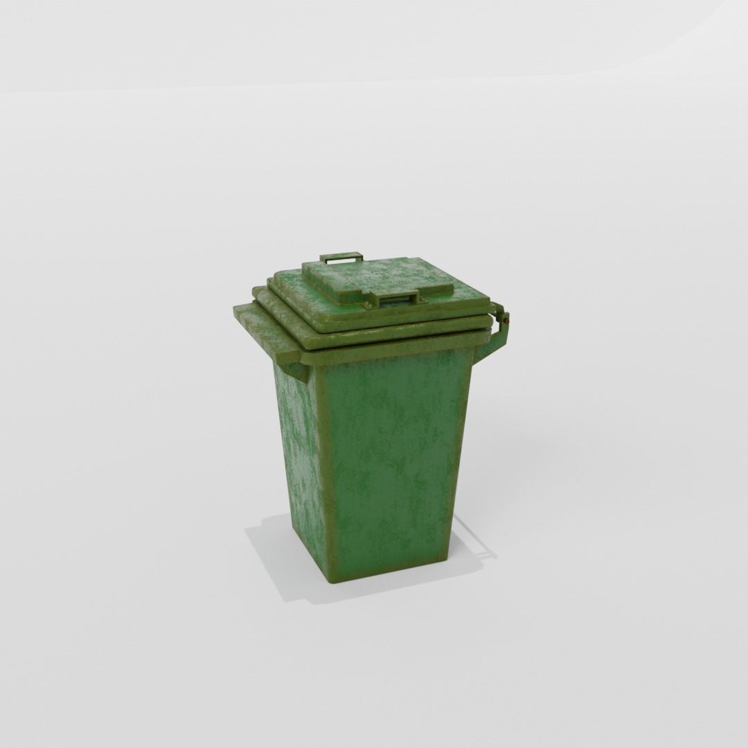 garbage container Low-poly 3D model_4