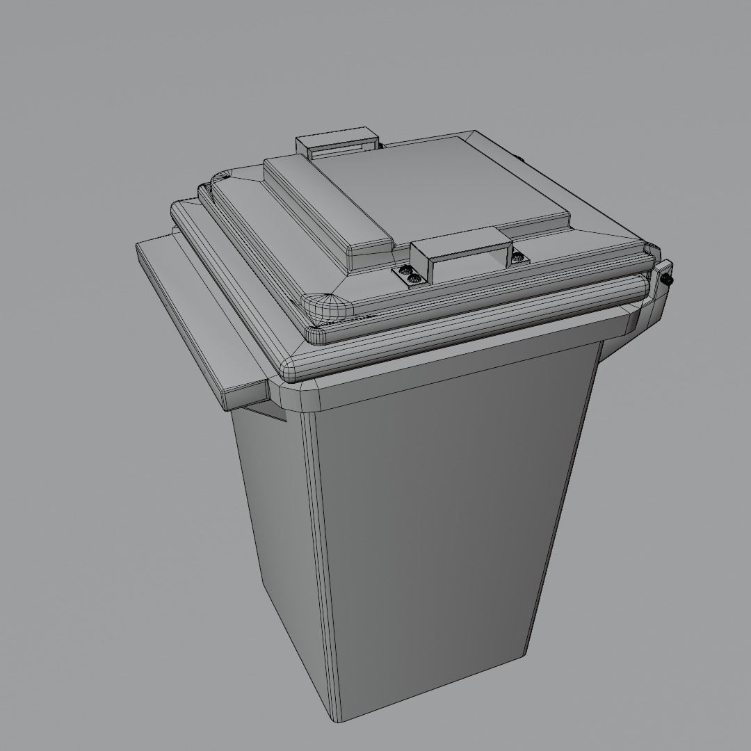 garbage container Low-poly 3D model_5