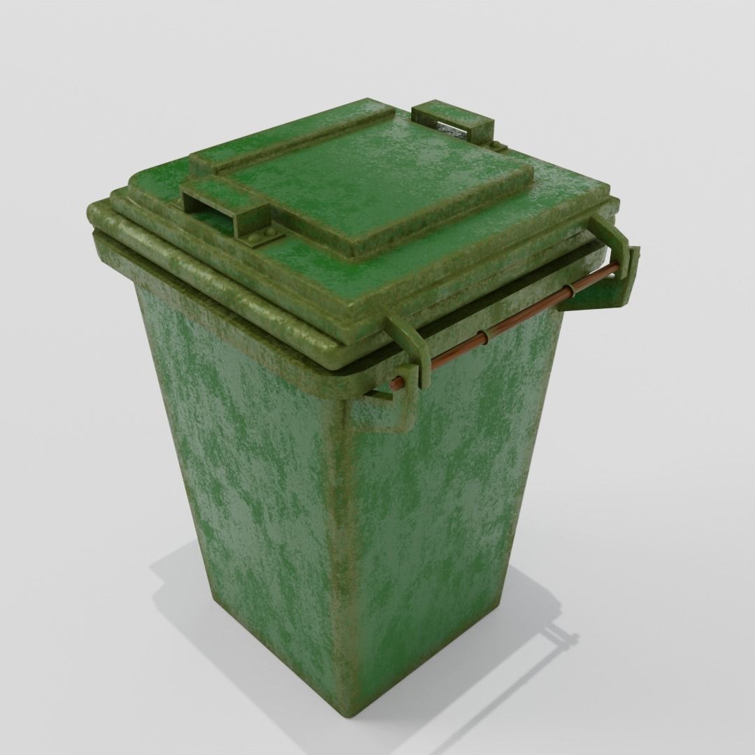 garbage container Low-poly 3D model_1