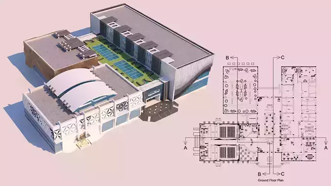 0038 - Art Center - 2021 - 01 - Design 07 - 2D Plans - 3D Files 3D model