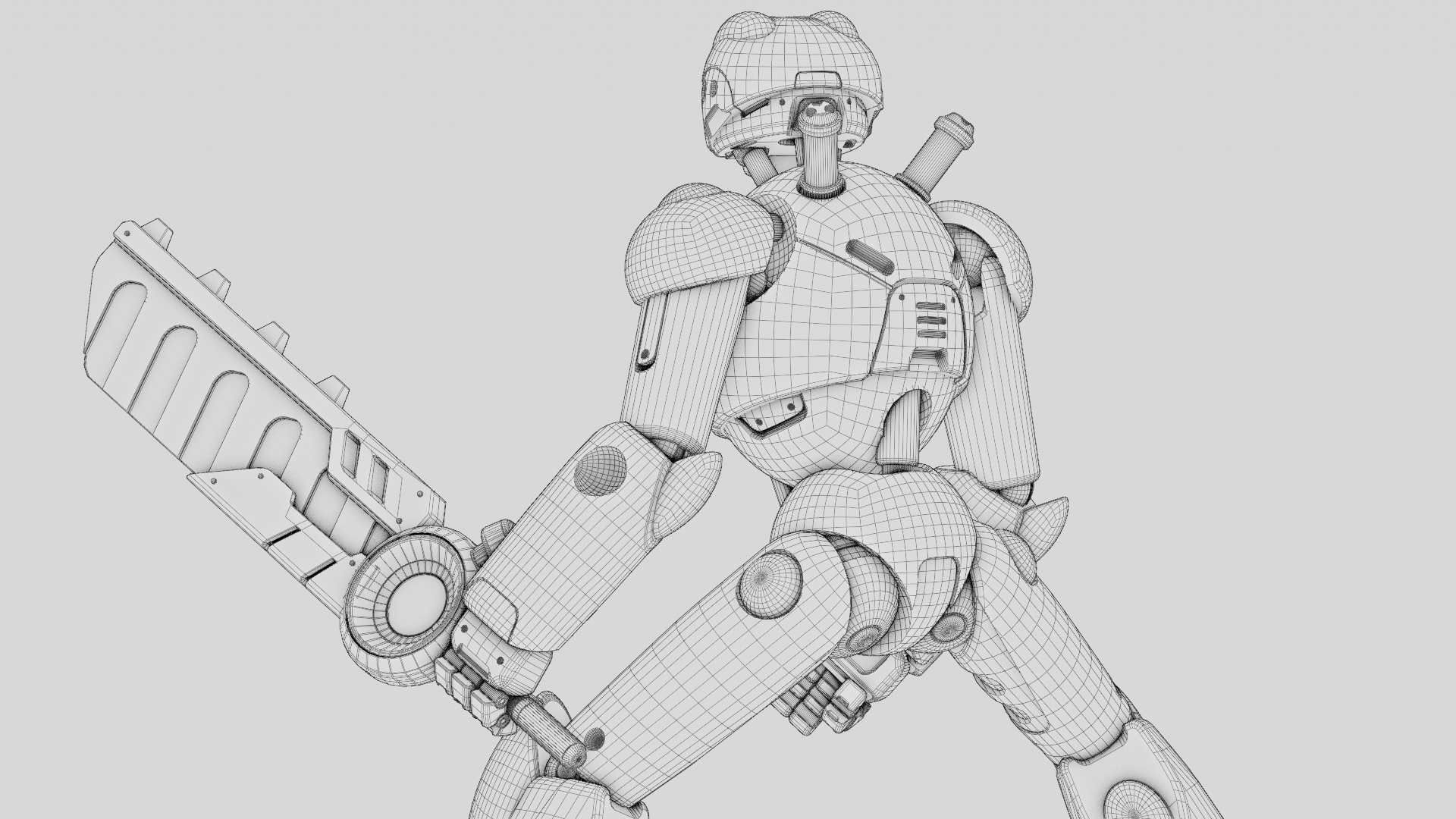 BATTLE DROID ZHOUMI  RIGGED 3D model_35
