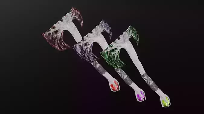 Living Wood Axe Low-poly 3D model