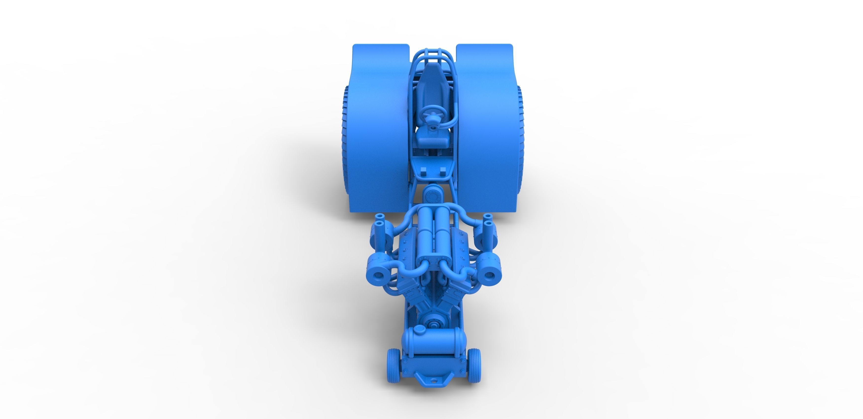 Pulling tractor with turbo engine V12 Version 2 Scale 1 to 25 3D print model_20