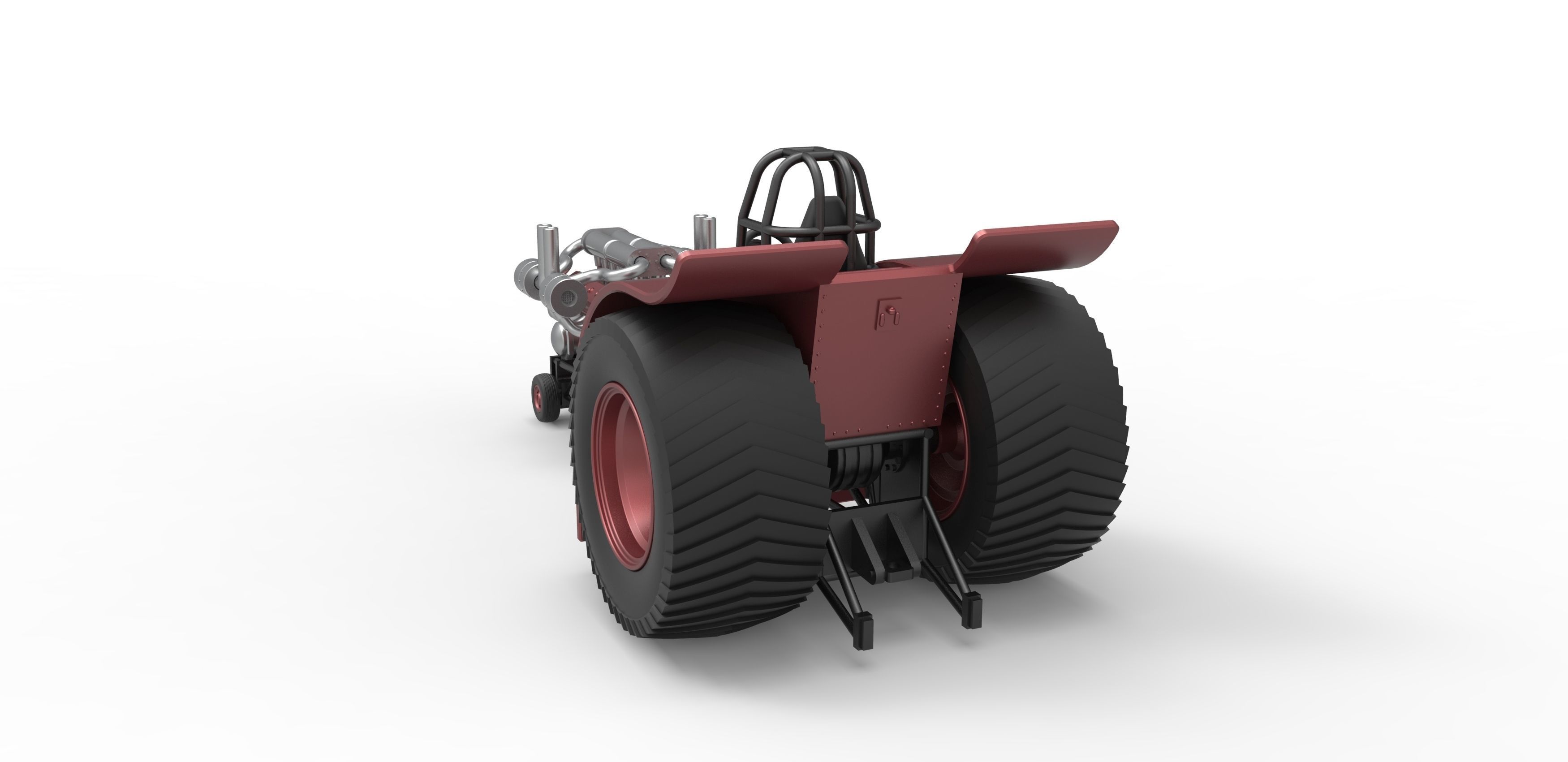 Pulling tractor with turbo engine V12 Version 2 Scale 1 to 25 3D print model_12