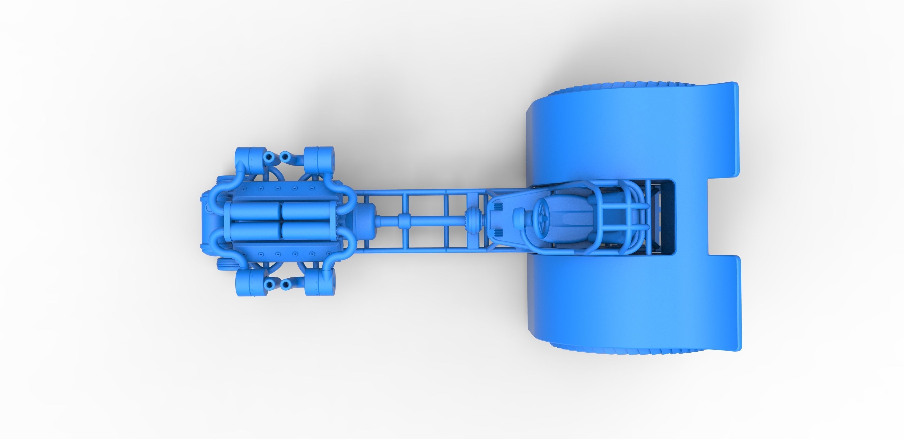 Pulling tractor with turbo engine V12 Version 2 Scale 1 to 25 3D print model_24