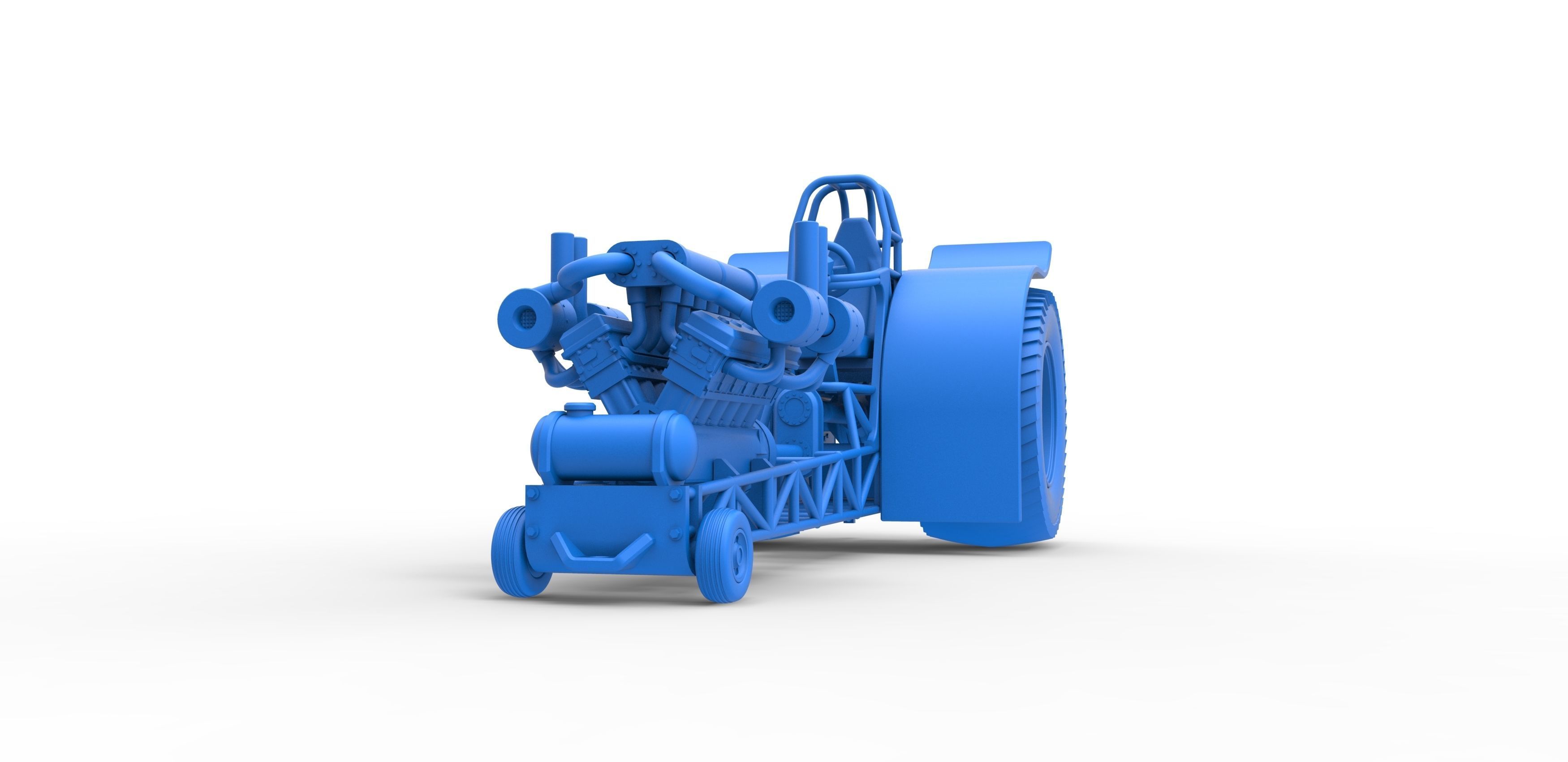 Pulling tractor with turbo engine V12 Version 2 Scale 1 to 25 3D print model_19