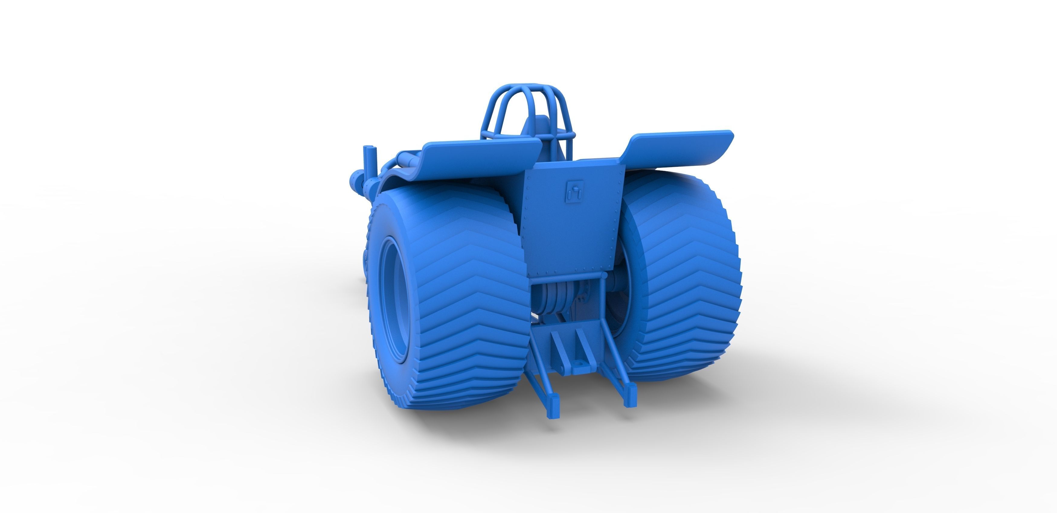 Pulling tractor with turbo engine V12 Version 2 Scale 1 to 25 3D print model_26