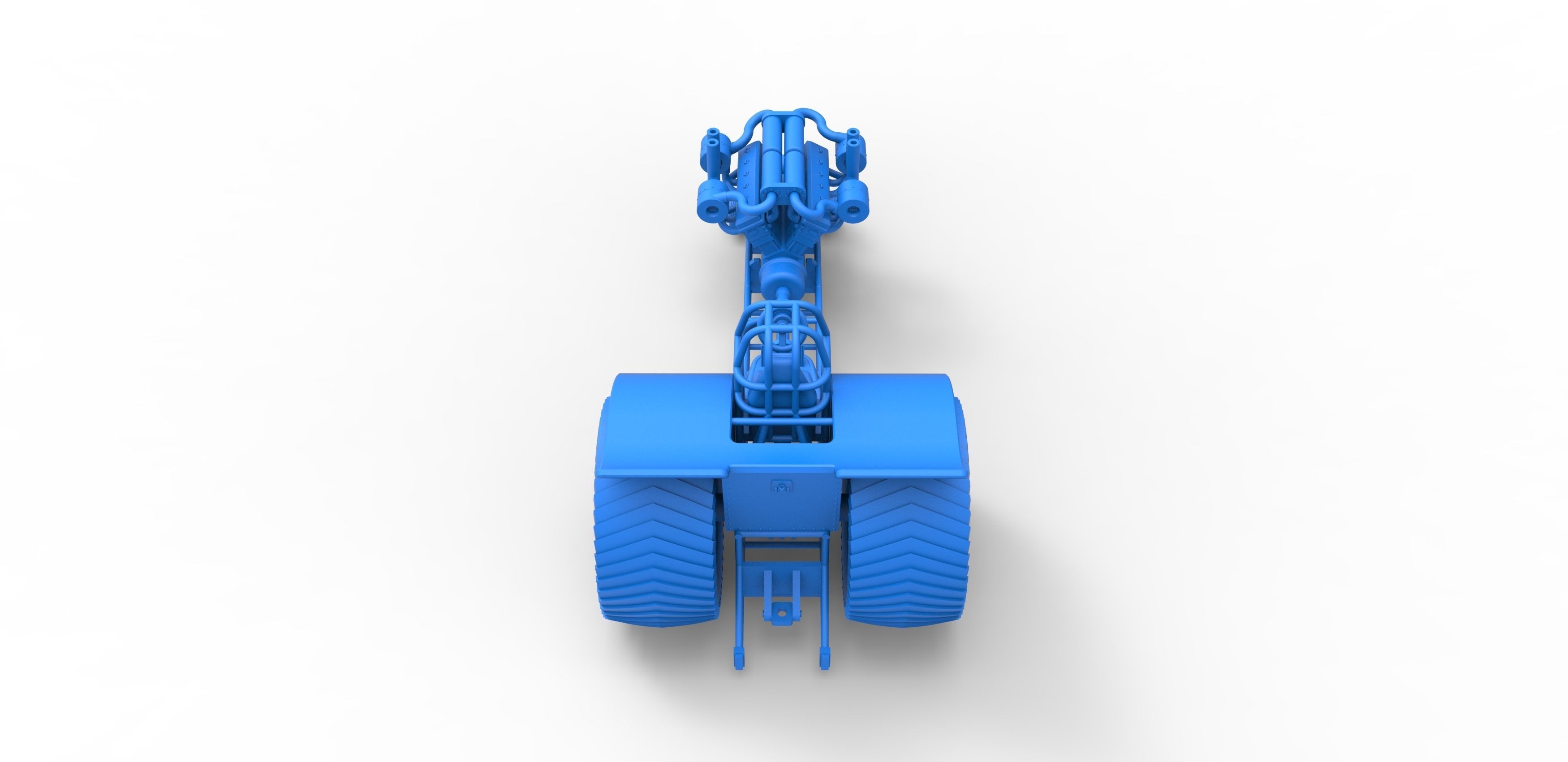 Pulling tractor with turbo engine V12 Version 2 Scale 1 to 25 3D print model_27