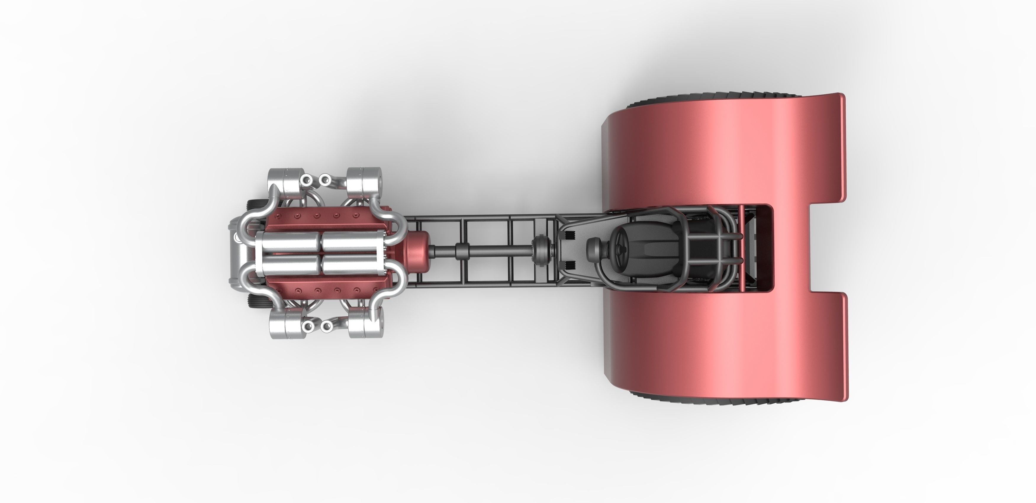 Pulling tractor with turbo engine V12 Version 2 Scale 1 to 25 3D print model_10