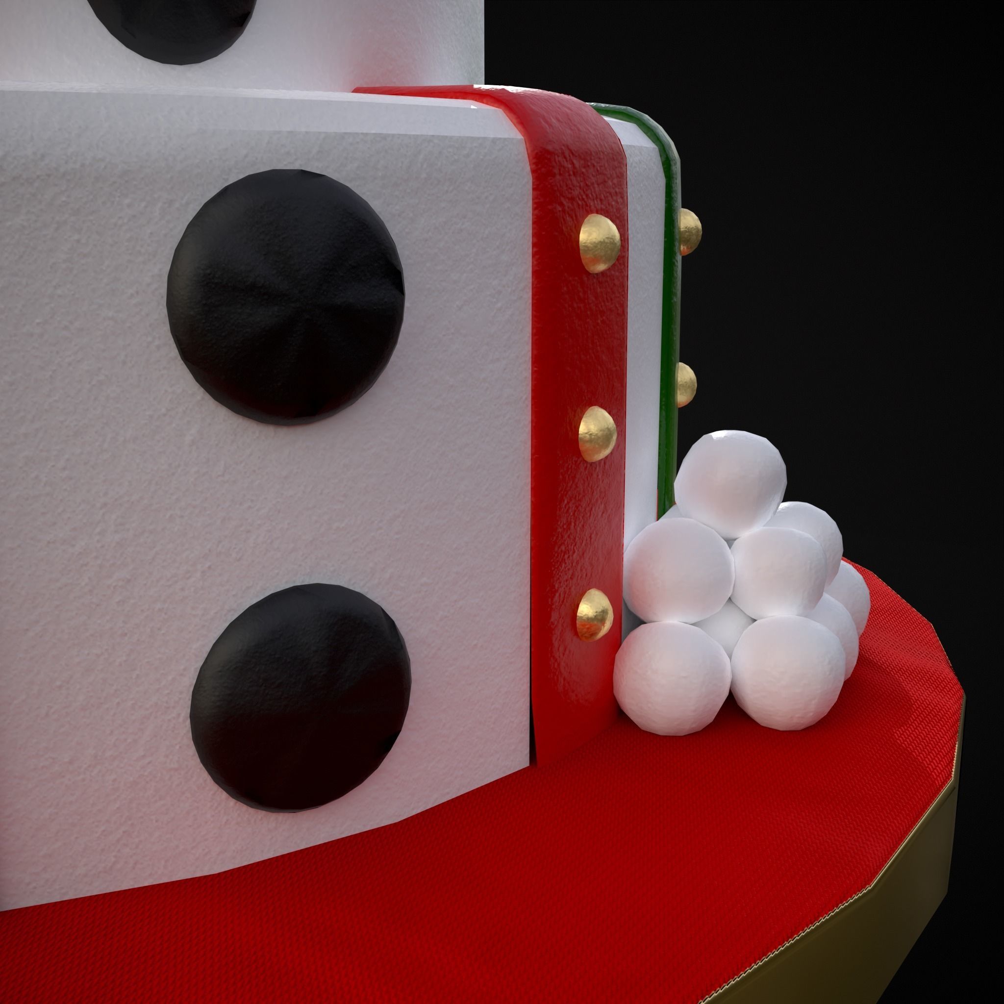 Snowman Layered Cake Low-poly 3D model_13