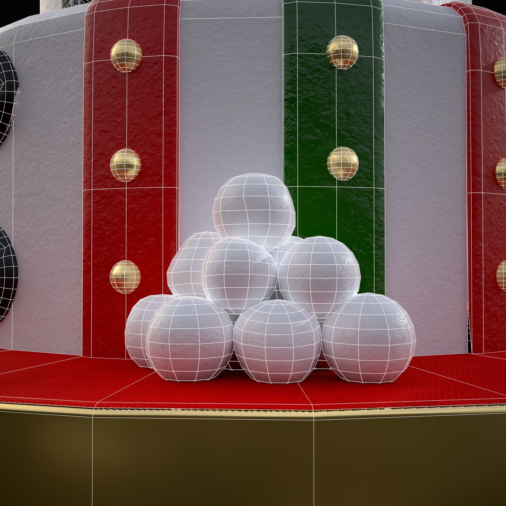 Snowman Layered Cake Low-poly 3D model_10