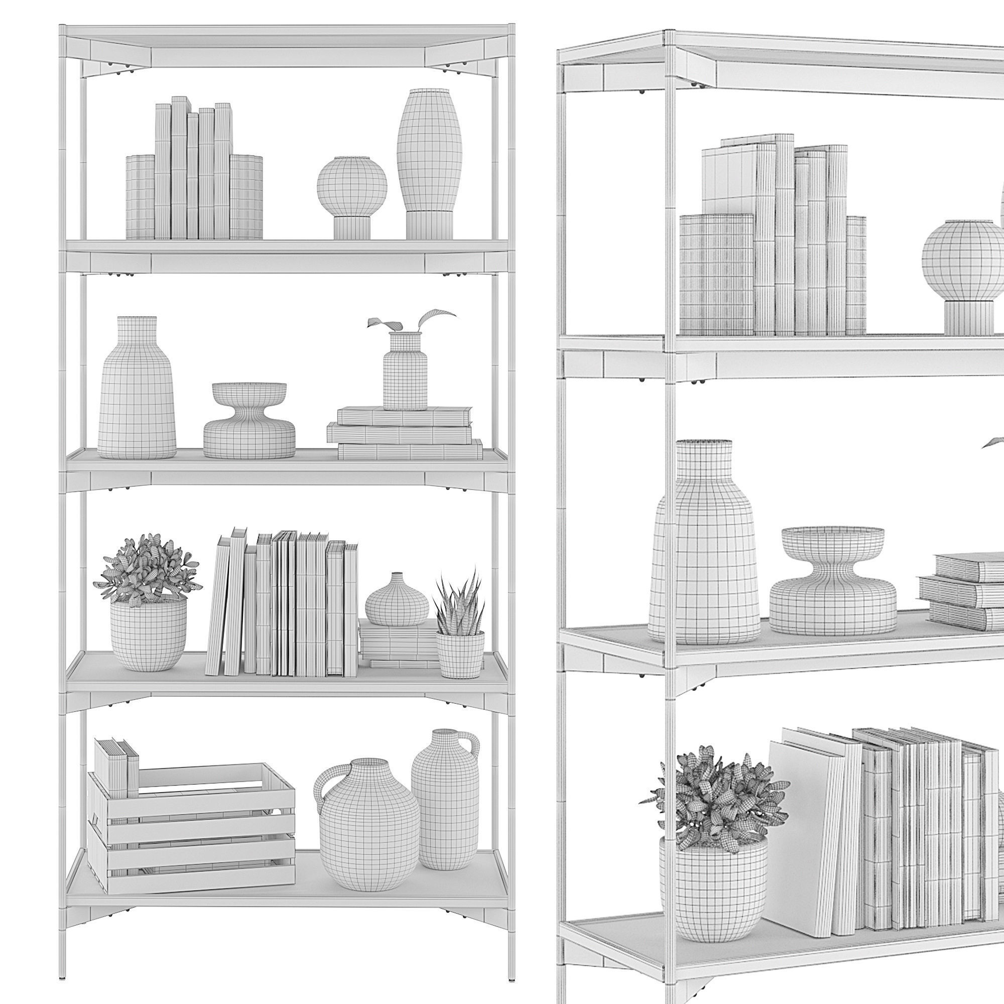 Warren Etagere Bookcase 3D model_2
