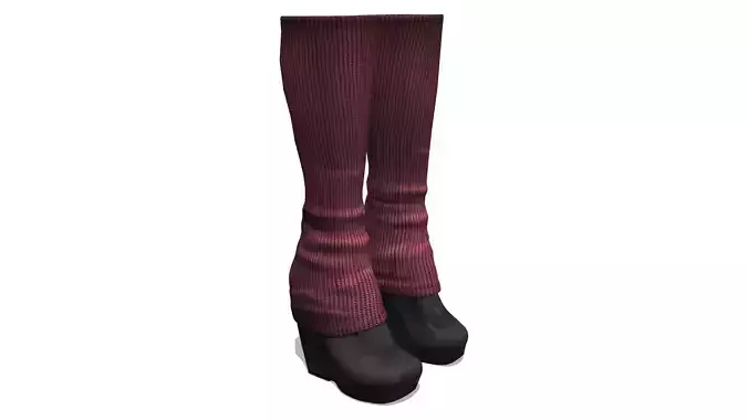 Leg Warmers Over Wedge Heels Shoes