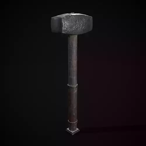 Rustic Viking Engraved War Hammer