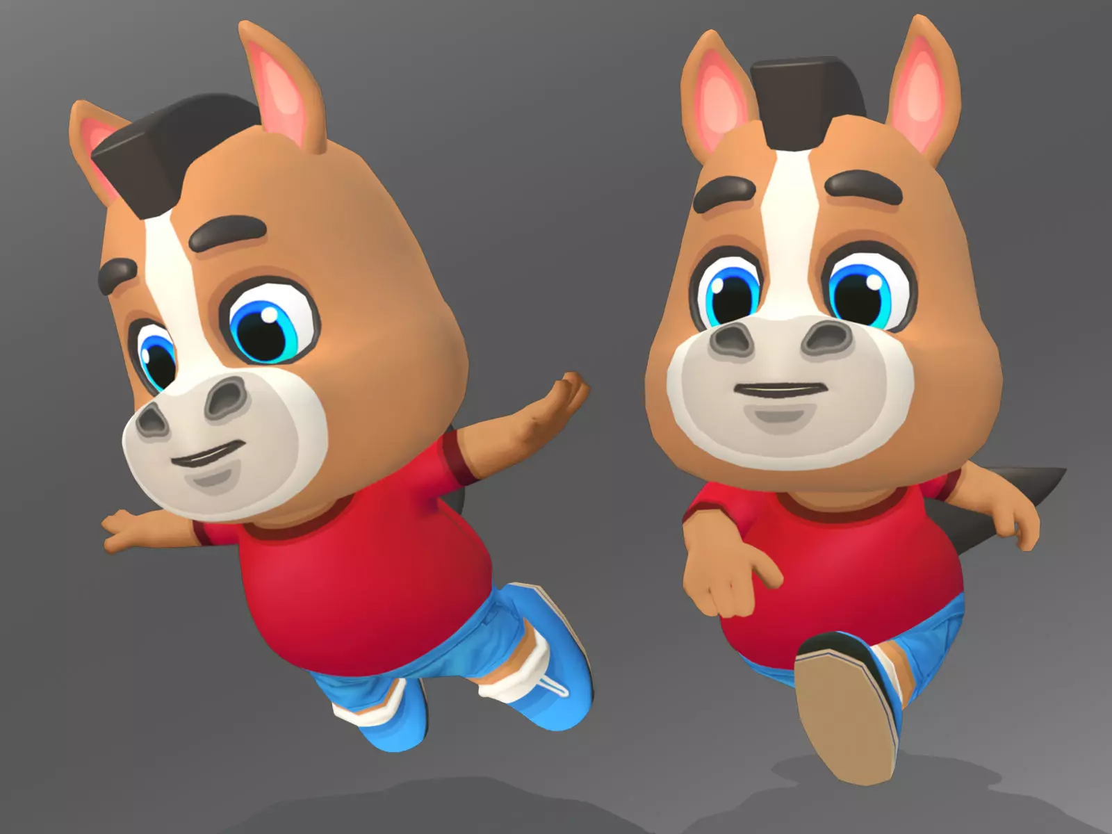 Horse Pony Animated Rigged Low-poly 3D model_0