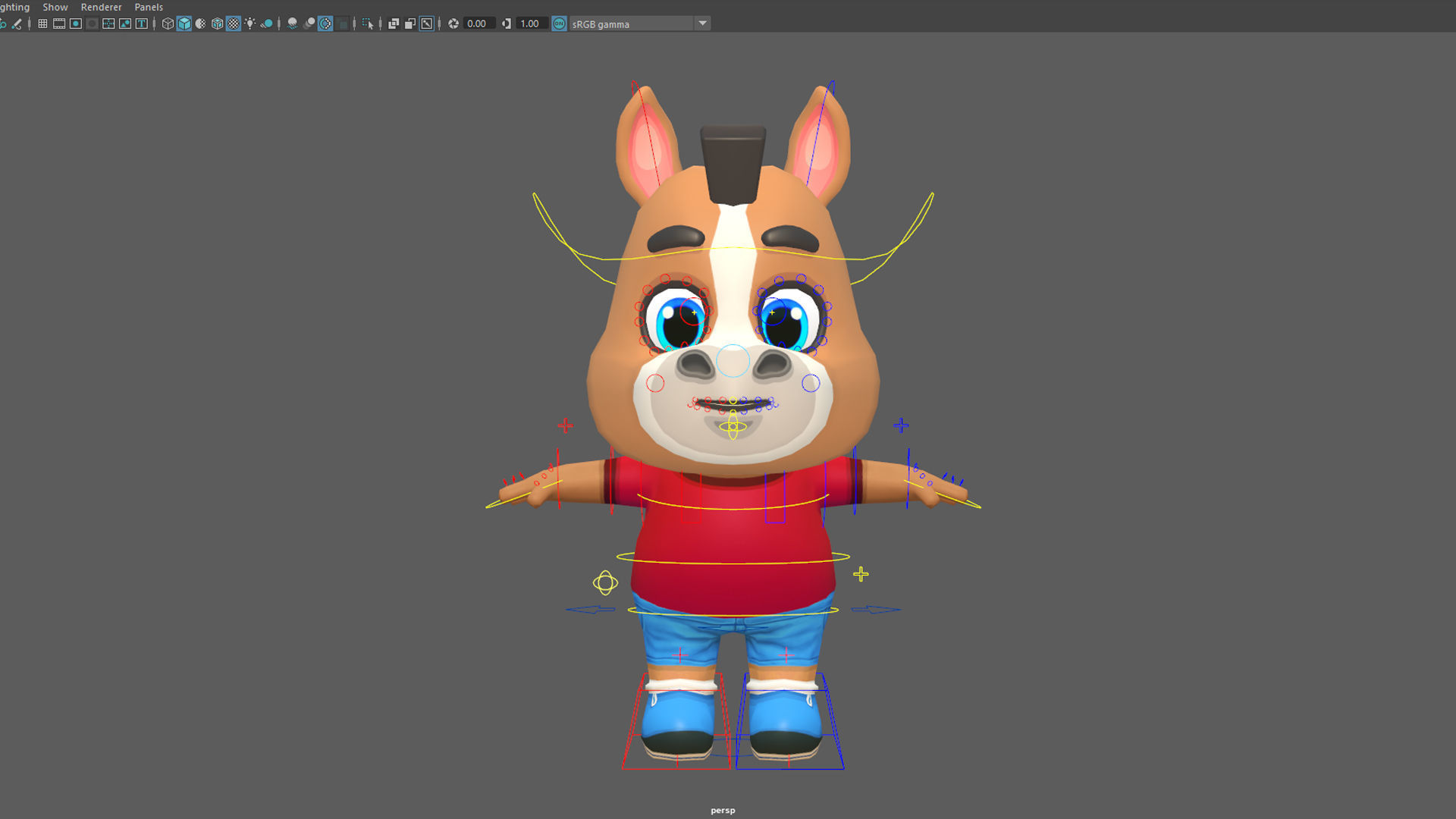 Horse Pony Animated Rigged Low-poly 3D model_10