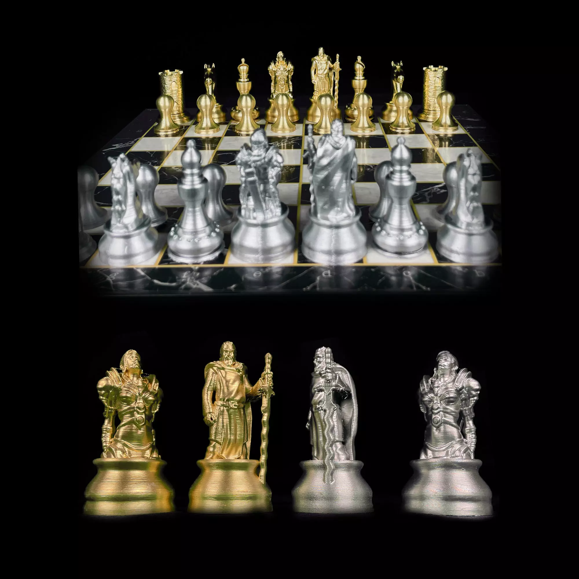 Knight Chess Set - Chevalier Chess 3D print model_0